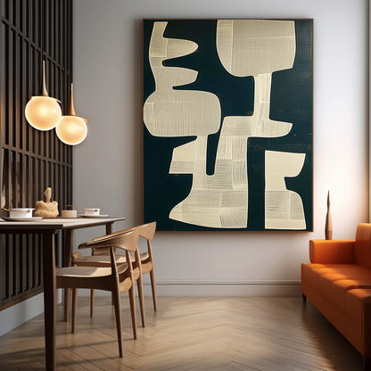 Minimalist Wabi-Sabi Abstract Oil Painting for Modern Home Decor