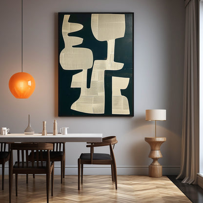 Minimalist Wabi-Sabi Abstract Oil Painting for Modern Home Decor
