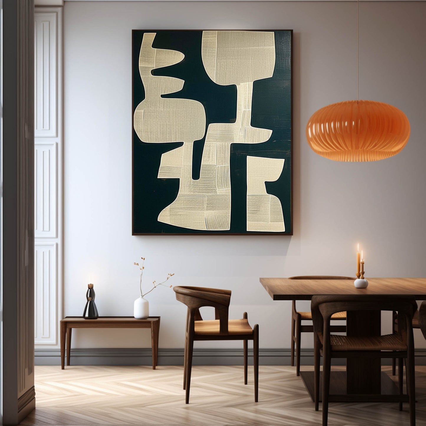 Minimalist Wabi-Sabi Abstract Oil Painting for Modern Home Decor