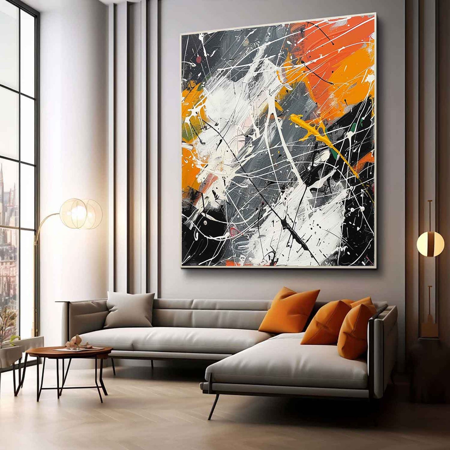 Vibrant Abstract Expressionist Oil Painting for Modern Art Lovers