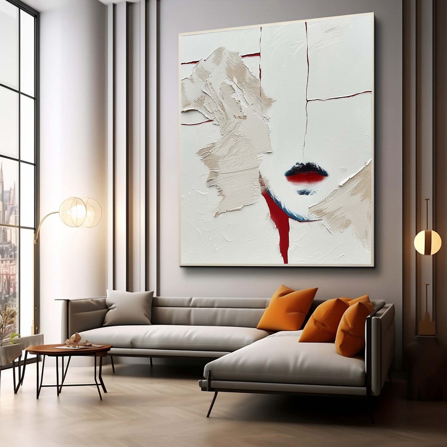 Abstract Minimalist Oil Painting for Modern Home Decor