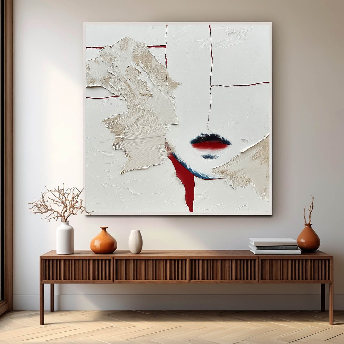 Abstract Minimalist Oil Painting for Modern Home Decor