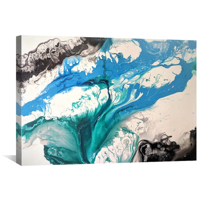 Abstract Ocean Waves Oil Painting for Modern Home Decor