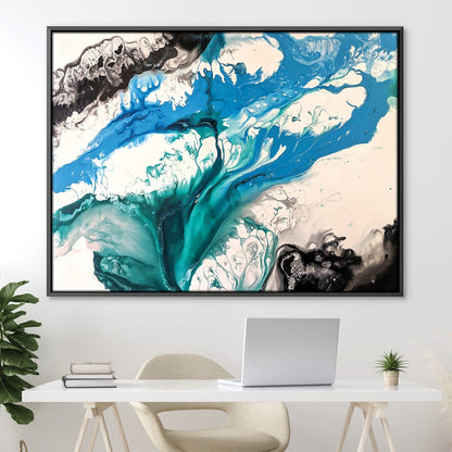 Abstract Ocean Waves Oil Painting for Modern Home Decor