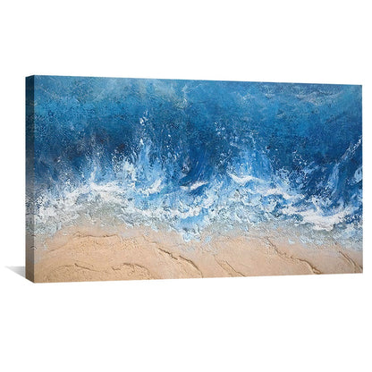 Serene Coastal Waves Oil Painting for Beach-Inspired Home Decor