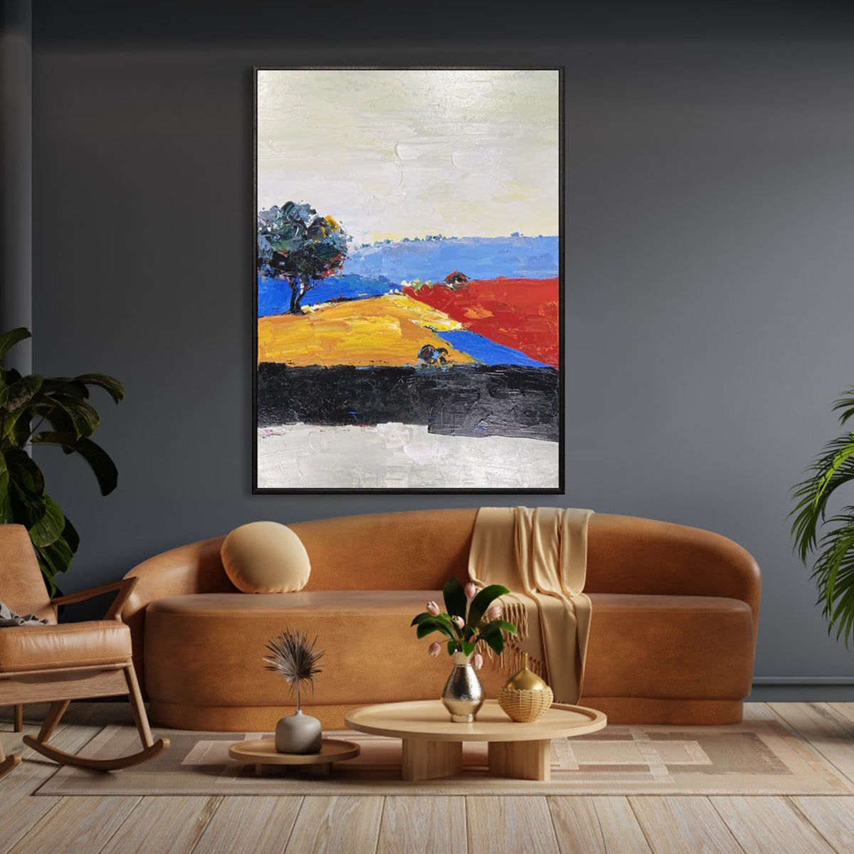 Vibrant Seabeach Landscape Painting from China - Colorful Coastal Wall Art