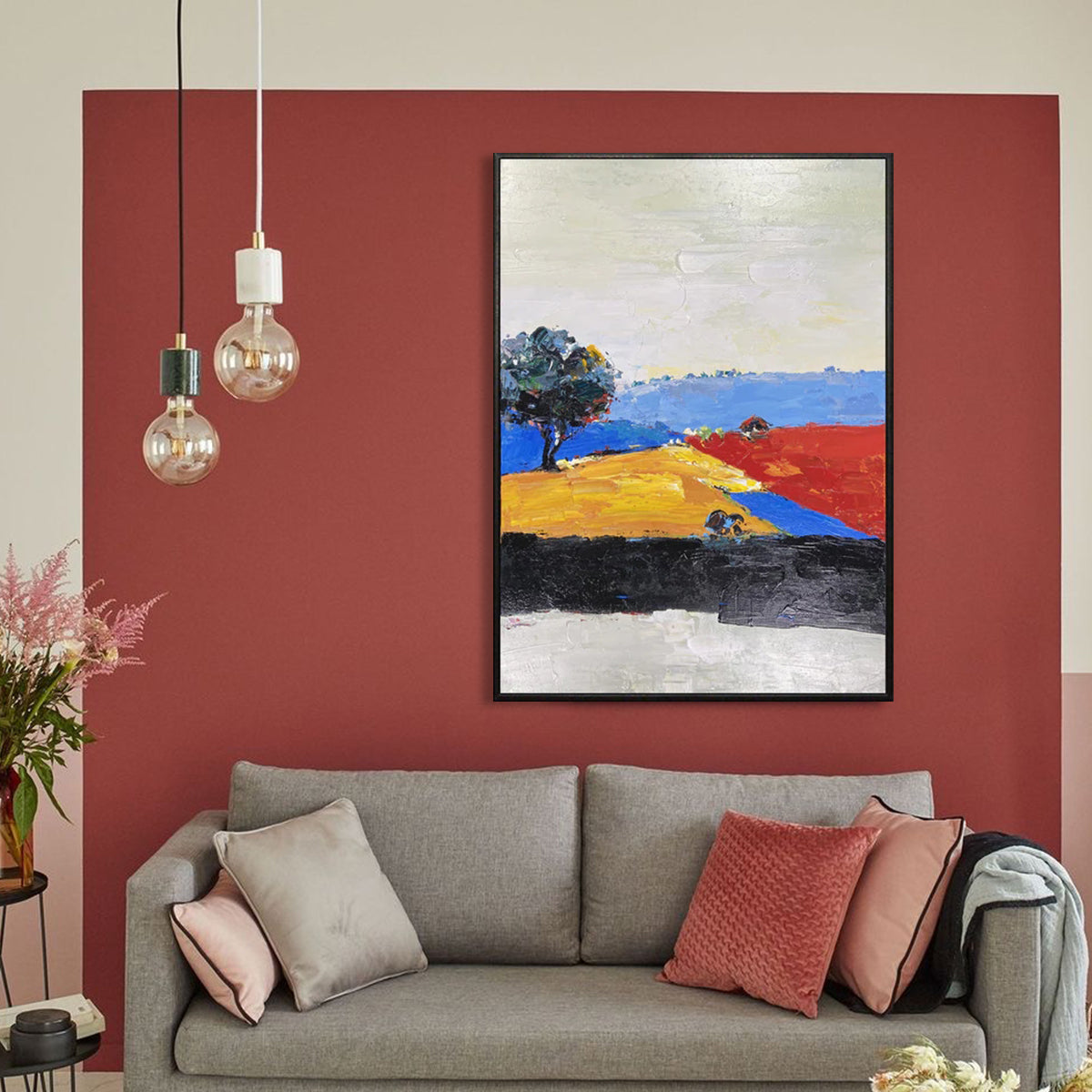 Vibrant Seabeach Landscape Painting from China - Colorful Coastal Wall Art