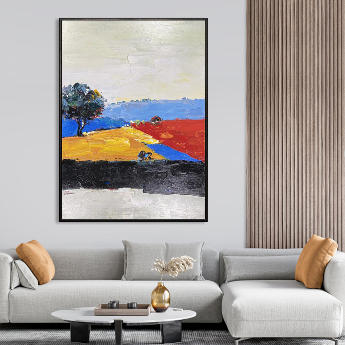 Vibrant Seabeach Landscape Painting from China - Colorful Coastal Wall Art