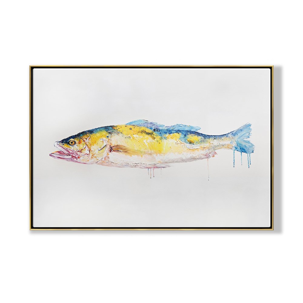 Vibrant Oil Painting of a Majestic Fish for Coastal Home Decor