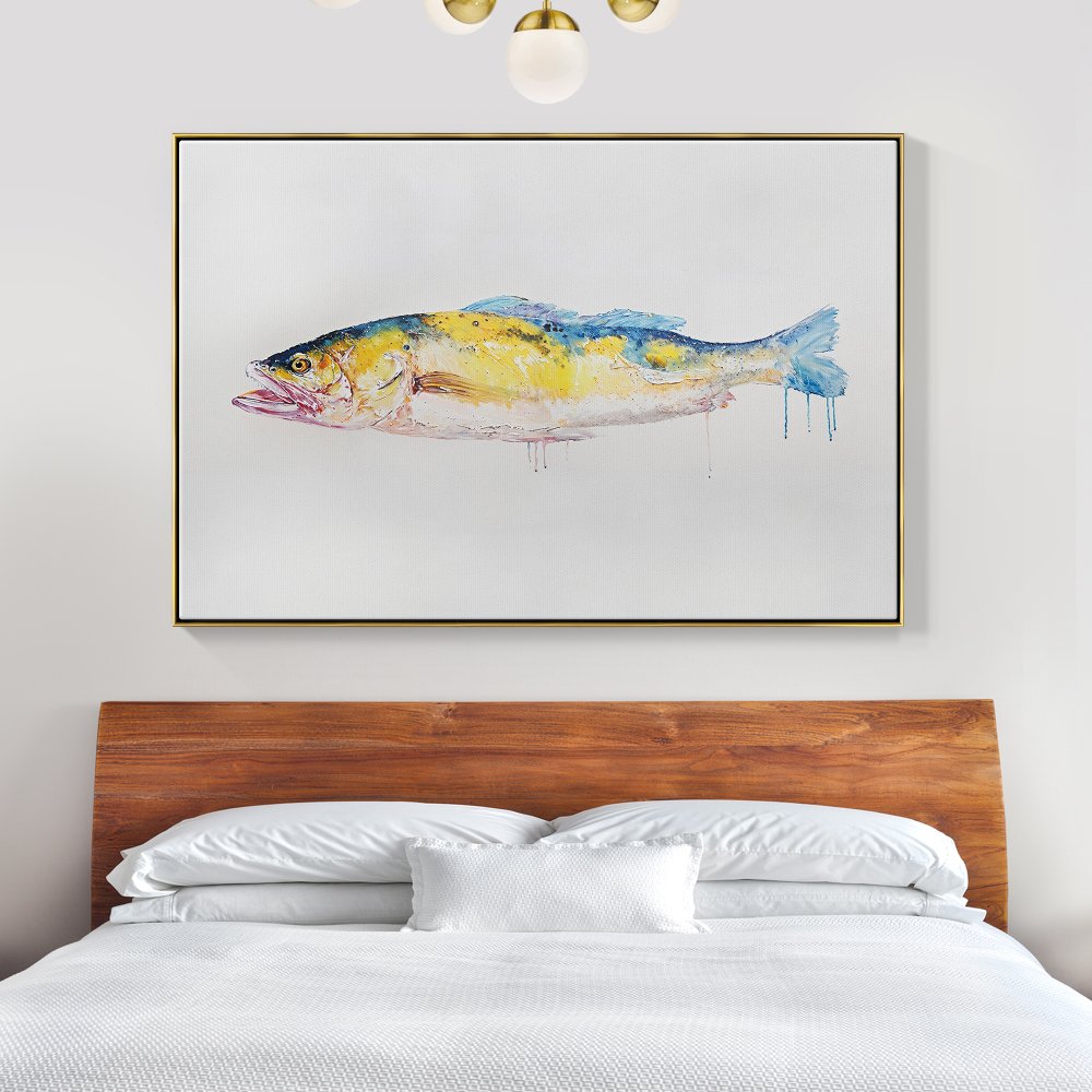 Vibrant Oil Painting of a Majestic Fish for Coastal Home Decor