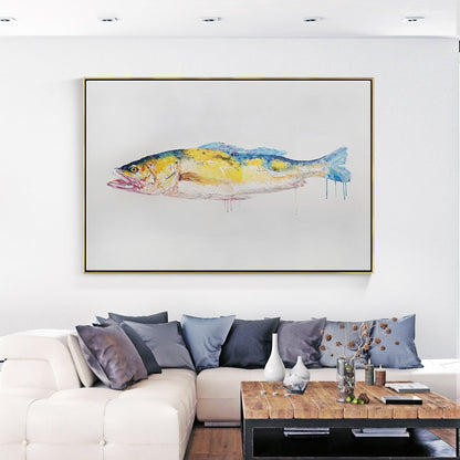 Vibrant Oil Painting of a Majestic Fish for Coastal Home Decor