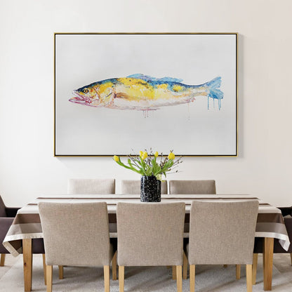 Vibrant Oil Painting of a Majestic Fish for Coastal Home Decor