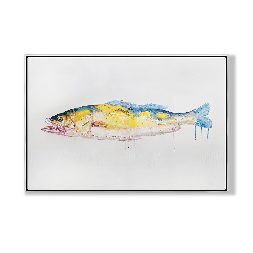 Vibrant Oil Painting of a Majestic Fish for Coastal Home Decor