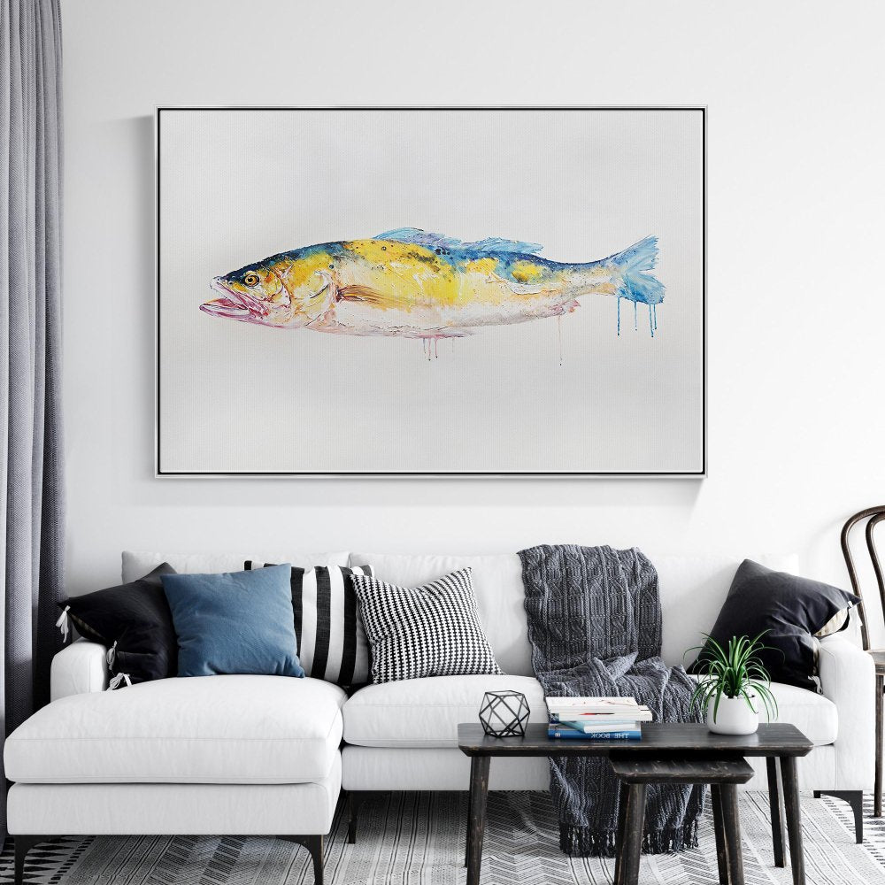 Vibrant Oil Painting of a Majestic Fish for Coastal Home Decor