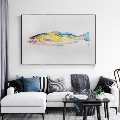 Vibrant Oil Painting of a Majestic Fish for Coastal Home Decor