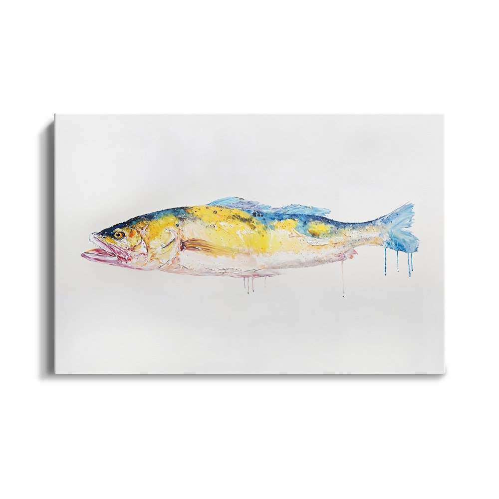 Vibrant Oil Painting of a Majestic Fish for Coastal Home Decor