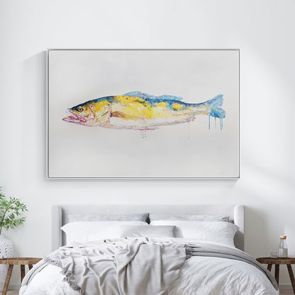 Vibrant Oil Painting of a Majestic Fish for Coastal Home Decor