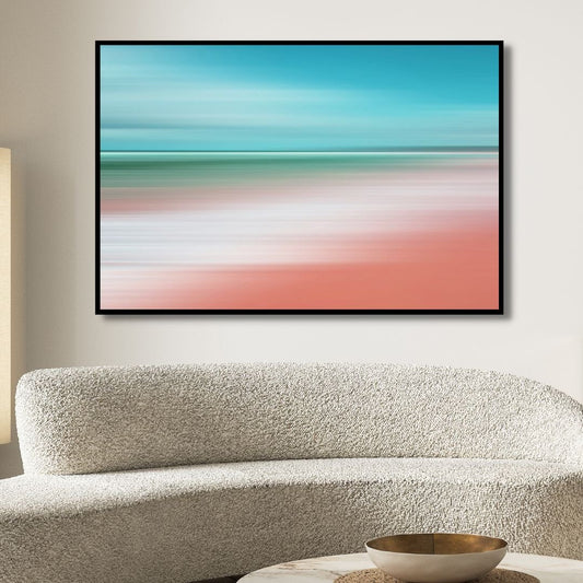 Tranquil Seaside Abstract Oil Painting for Modern Home Decor