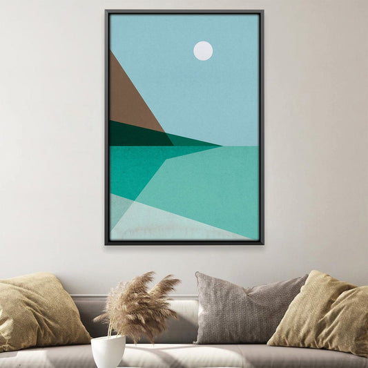 Tranquil Abstract Coastal Landscape Oil Painting for Modern Home Decor