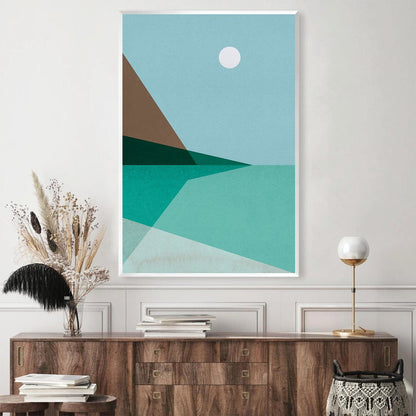 Tranquil Abstract Coastal Landscape Oil Painting for Modern Home Decor