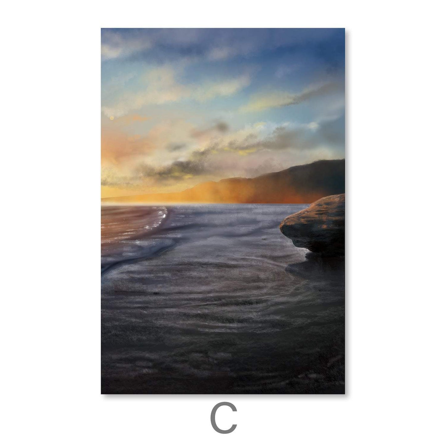 Tranquil Ocean Sunset Triptych Canvas Art for Serene Home Decor