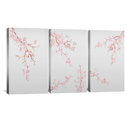 Blossoming Serenity Art: Elegant Pink Floral Oil Painting for Tranquil Home Decor