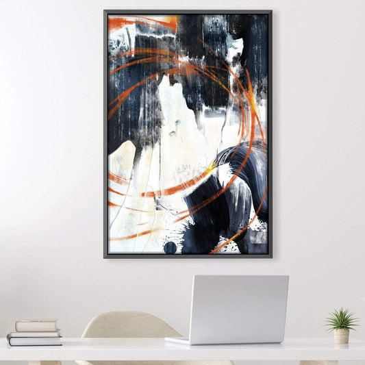Abstract Serenity Oil Painting with Dynamic Brushwork and Bold Colors