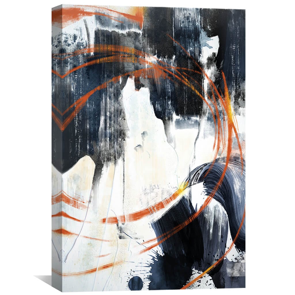 Abstract Serenity Oil Painting with Dynamic Brushwork and Bold Colors