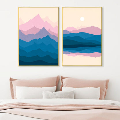 Tranquil Mountain Landscape Oil Painting for Serene Home Décor