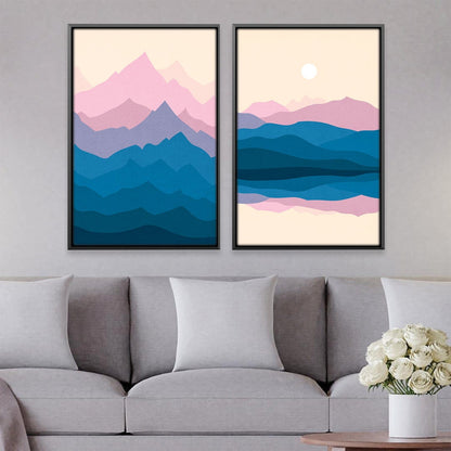 Tranquil Mountain Landscape Oil Painting for Serene Home Décor