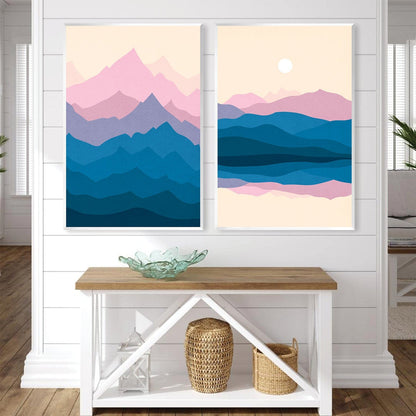 Tranquil Mountain Landscape Oil Painting for Serene Home Décor