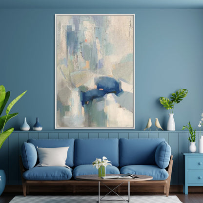 Tranquil Blue Abstract Oil Painting for Modern Home Decor