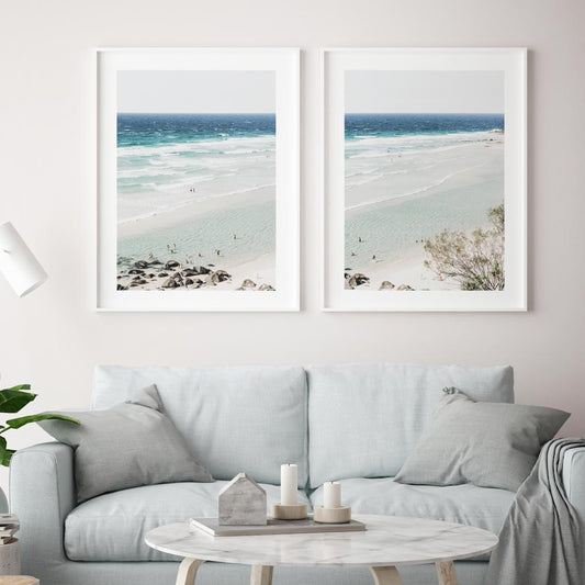 Coastal Serenity - Abstract Oil Paintings of Rainbow Bay Beach