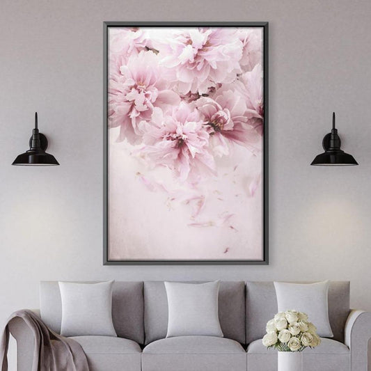 Elegant Pink Floral Oil Painting for Home Decor and Wall Art