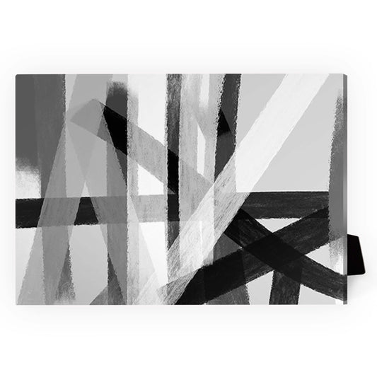 Contemporary Black and White Abstract Oil Painting for Modern Decor