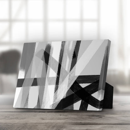 Contemporary Black and White Abstract Oil Painting for Modern Decor