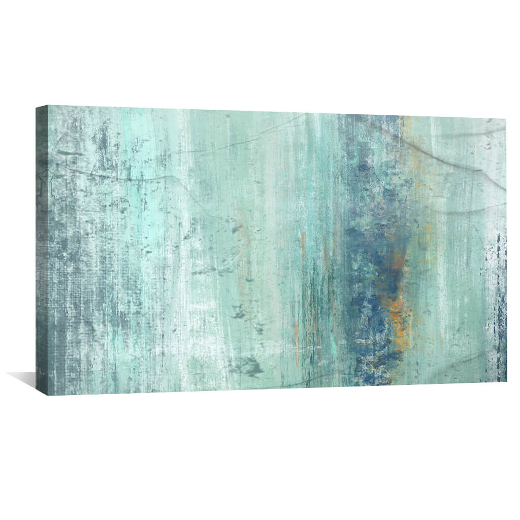 Tranquil Turquoise Abstract Oil Painting for Modern Home Decor