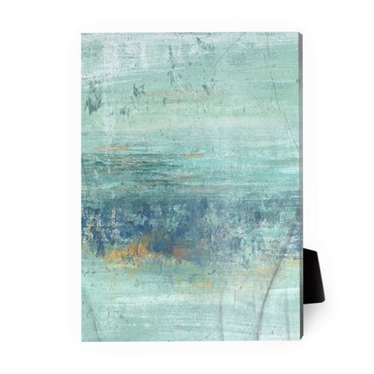Turquoise Ocean Serenity Abstract Oil Painting for Home Decor