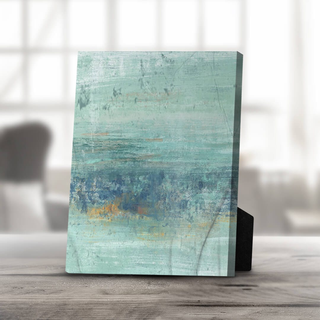 Turquoise Ocean Serenity Abstract Oil Painting for Home Decor