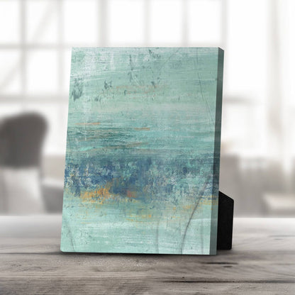 Turquoise Ocean Serenity Abstract Oil Painting for Home Decor