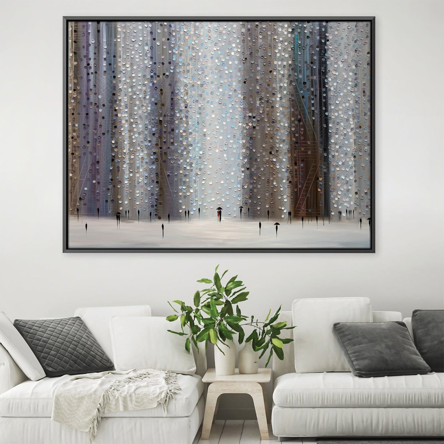 Rainy Day Reflections - Abstract Oil Painting for Modern Home Decor