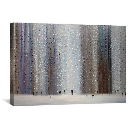 Rainy Day Reflections - Abstract Oil Painting for Modern Home Decor