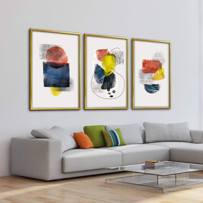 Abstract Geometric Oil Painting Set for Modern Home Decor