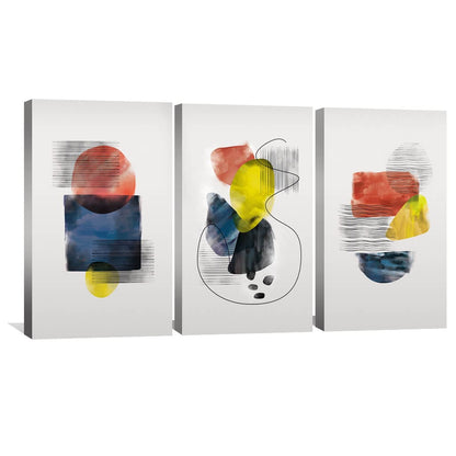 Abstract Geometric Oil Painting Set for Modern Home Decor