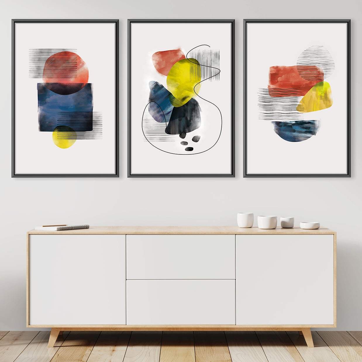 Abstract Geometric Oil Painting Set for Modern Home Decor