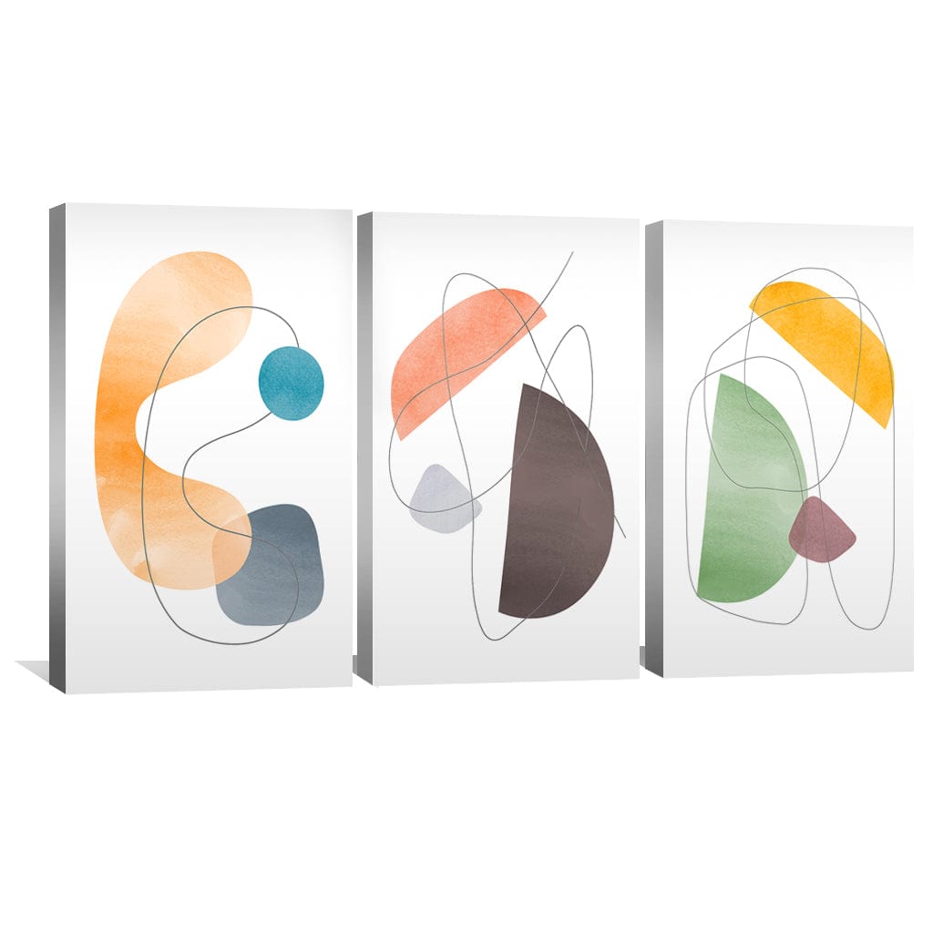 Abstract Colorful Shapes and Lines Oil Painting for Modern Home Decor