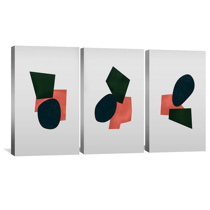 Modern Abstract Oil Painting with Geometric Shapes and Bold Colors