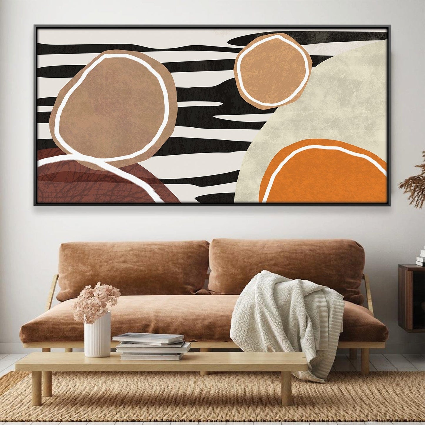 Abstract Geometric Canvas Art - Modern Shapes and Earthy Tones for Stylish Decor