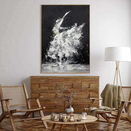 Elegant Oil Painting of a Graceful Dancer in Motion – Contemporary Art