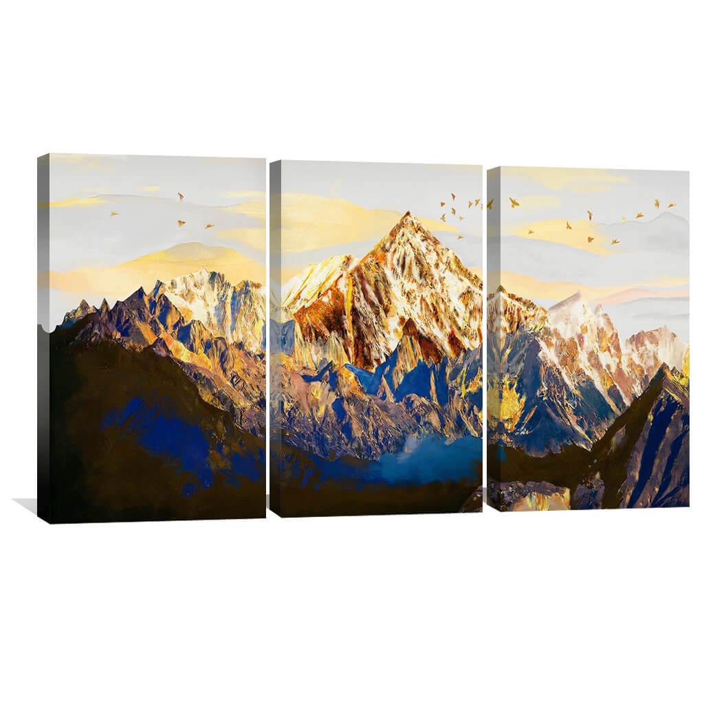 Majestic Mountain Sunrise Oil Painting for Home Decor and Art Lovers